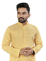 Thumbnail for Anaita Yellow Lucknowi Work Silk Straight Kurta - Distacart