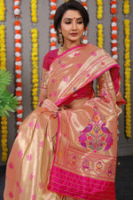 Thumbnail for Anaita Pink Woven Design Pure Silk Banarasi Saree With Blouse - Distacart