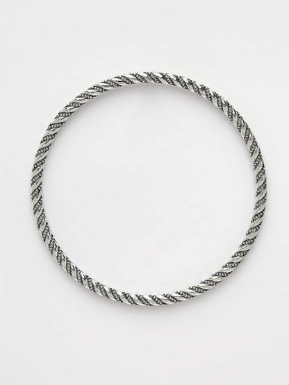 NVR Women's Set of 6 Silver-Toned German Silver Oxidised Bangles - Distacart