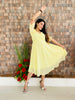 Jompers Women's Yellow Woven Design Flared Kurta - Distacart