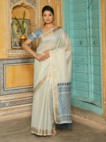 Thumbnail for Astita Sky Blueline Saree