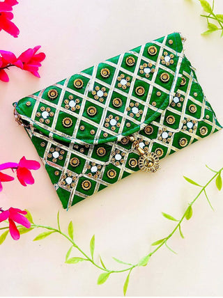 Joban Fashion Clutch Bag With Magnetic Lock - Green