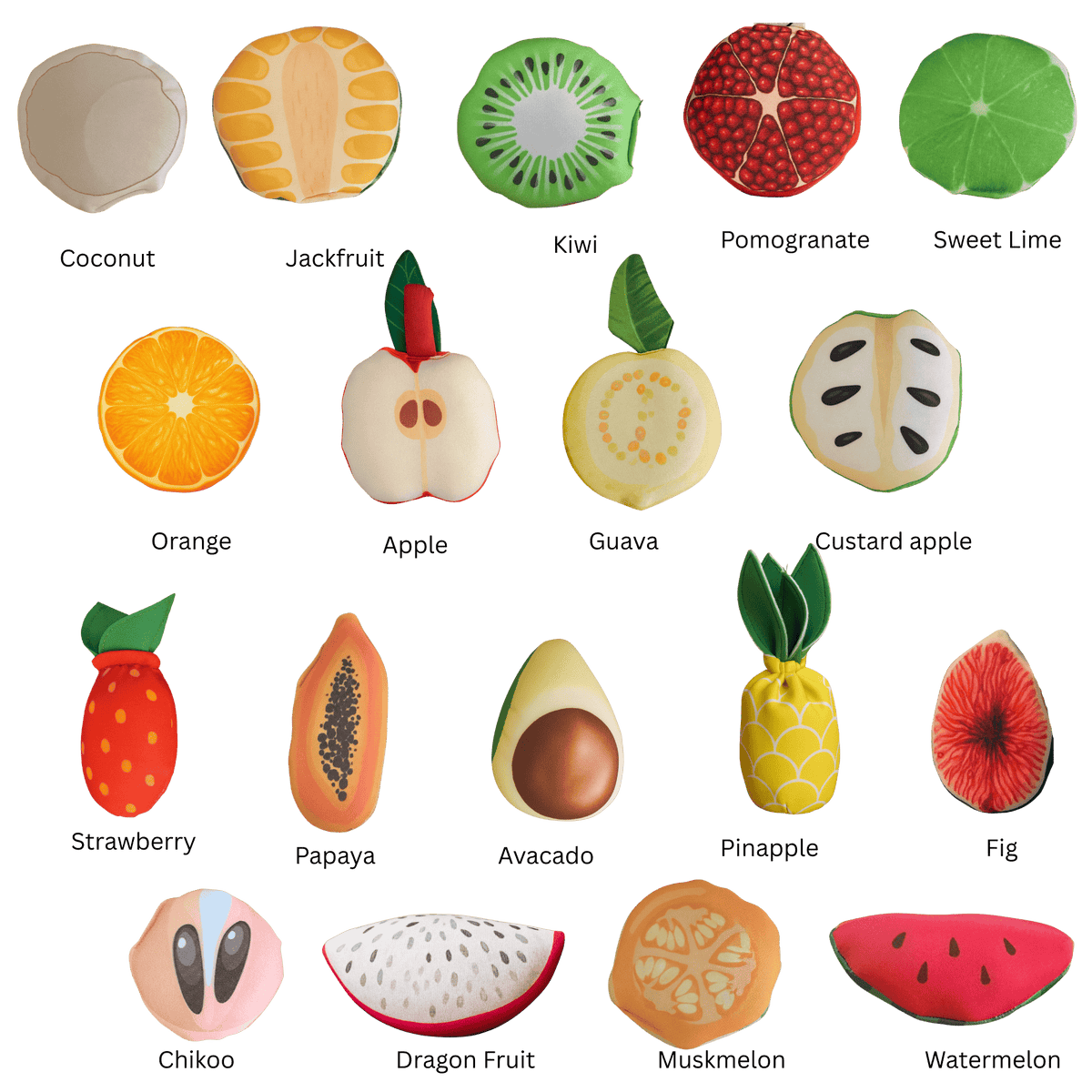 The Small Wonderland Pretend Play Fruits- 18-Piece Pretend Play Fruits Set - Distacart