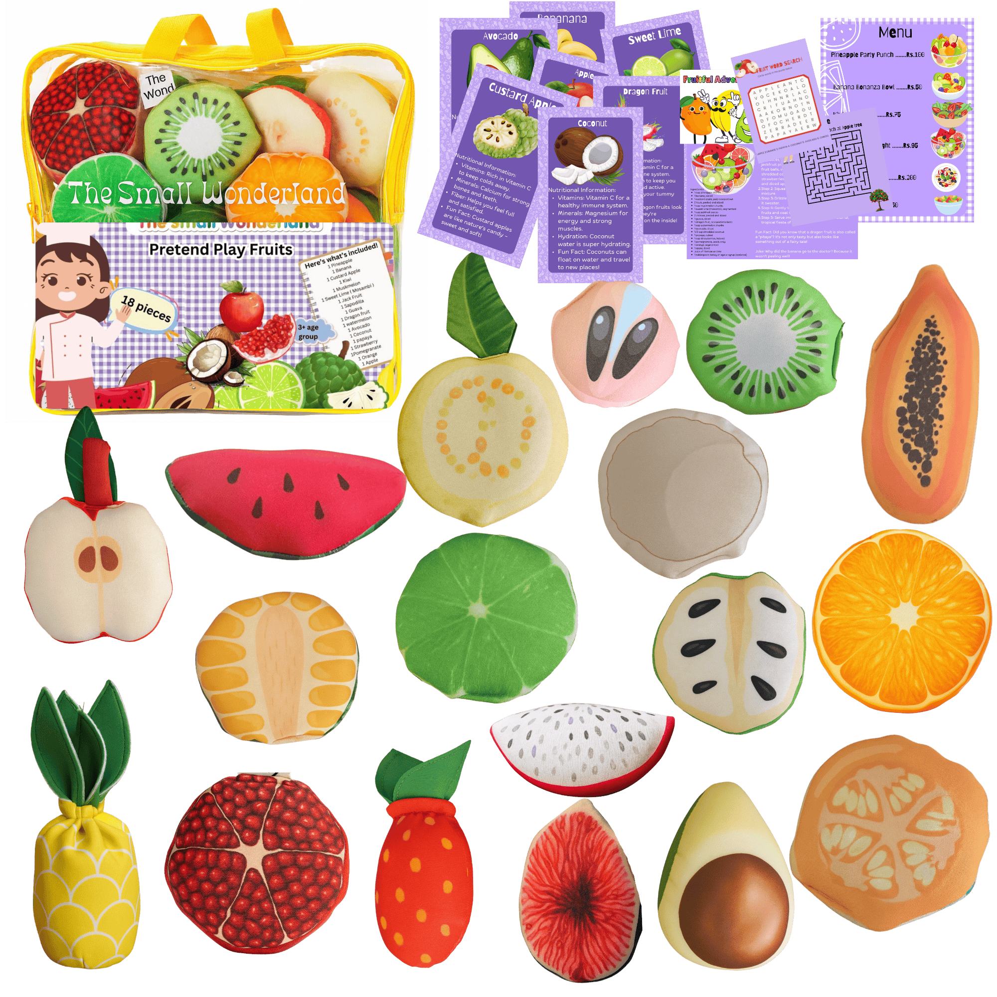 The Small Wonderland Pretend Play Fruits- 18-Piece Pretend Play Fruits Set - Distacart