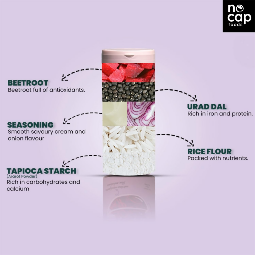 Nocap foods Zero Guilt Healthy Beetroot Chips - Cream&Onion - Dista