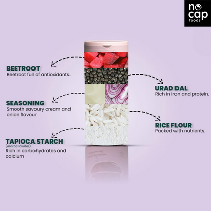 Nocap foods Zero Guilt Healthy Beetroot Chips - Cream&Onion - Dista