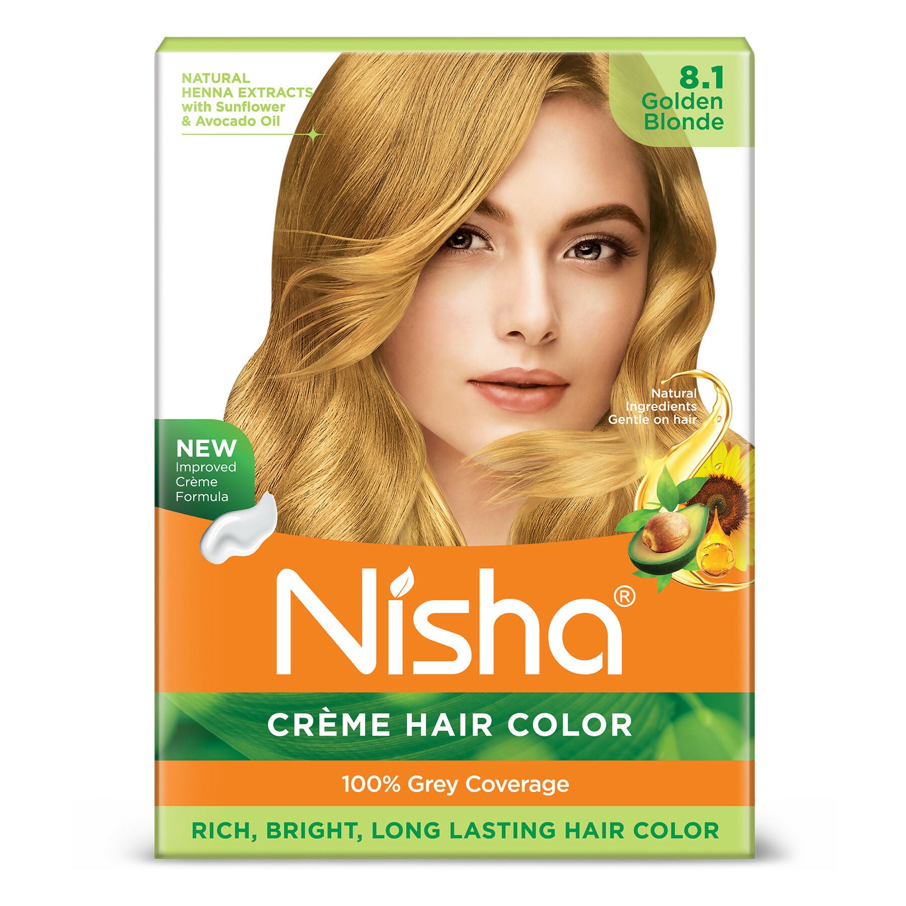 Nisha Creme Hair Color for Women - Golden Blonde - Distacart