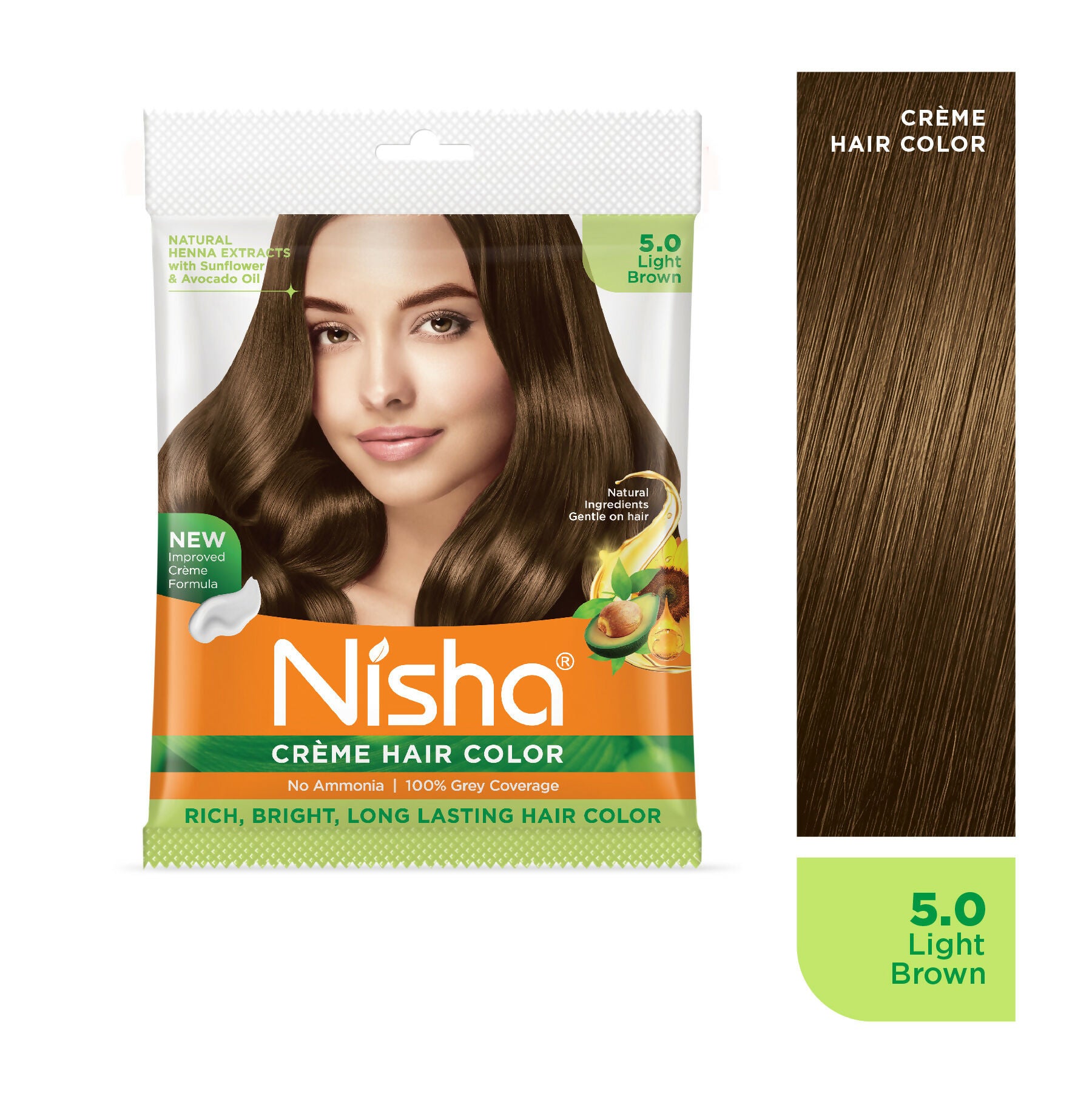 Nisha Creme Hair Color for Women - Light Brown - Distacart