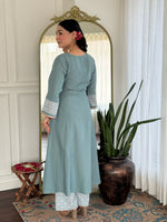Thumbnail for The52 Women's Beautiful Rayon Fabric Embroidery Work A-Line Kurta Pant and Dupatta Set - Distacart