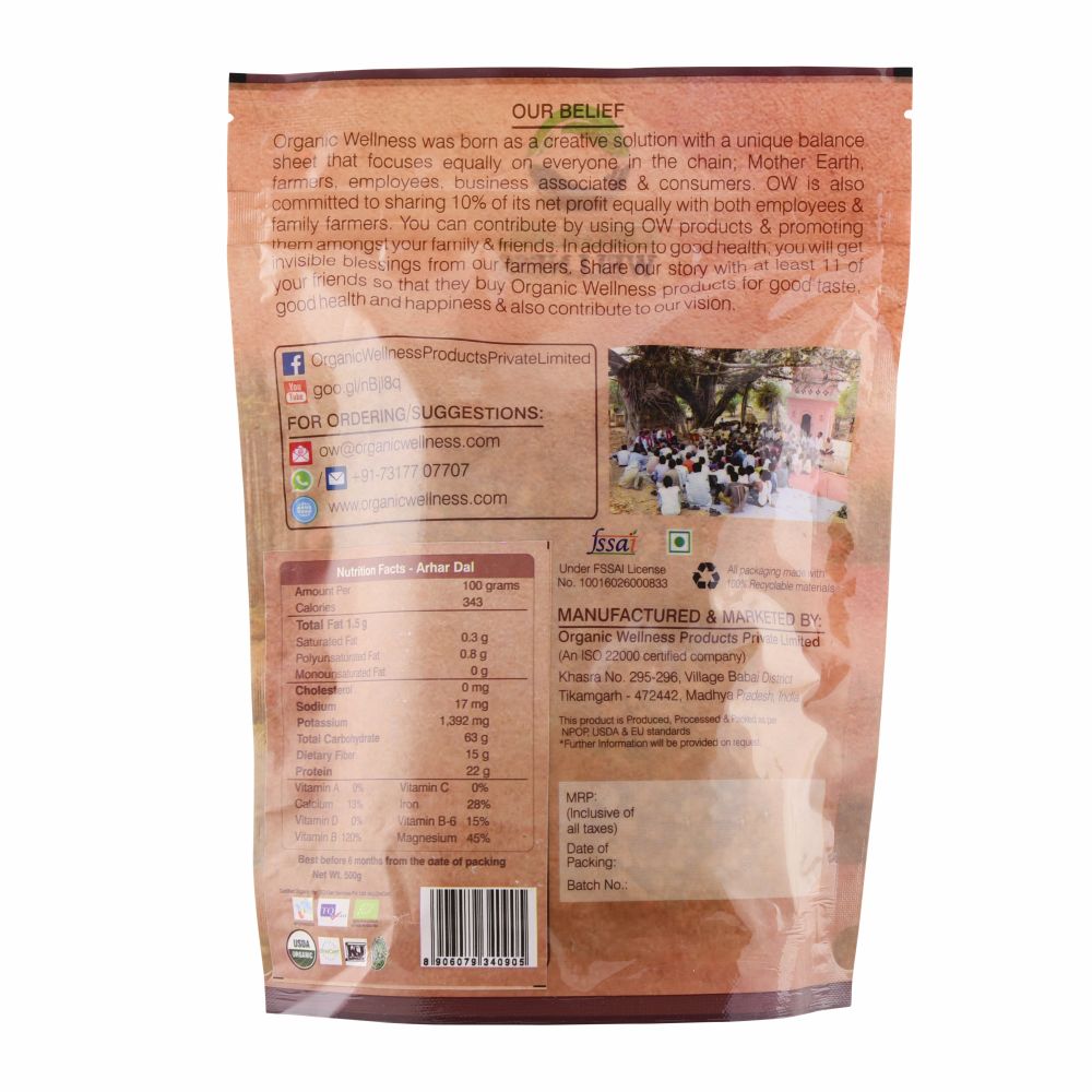 Organic Wellness Arhar Dal - Distacart
