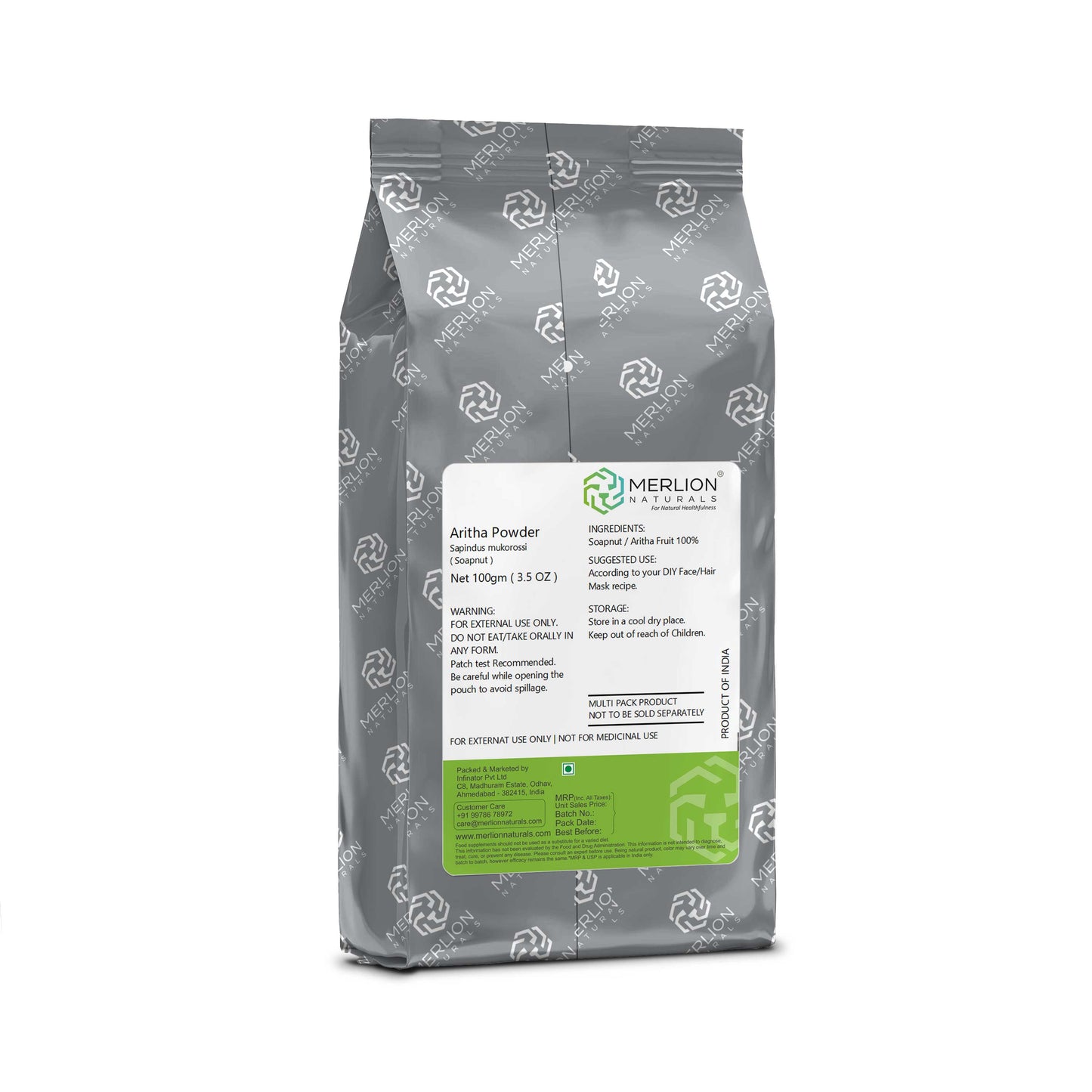 Merlion Naturals Amla Aritha and Shikakai Powder Combo - Distacart