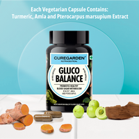 Thumbnail for Curegarden Natural Gluco Balance Veg Capsules - Distacart