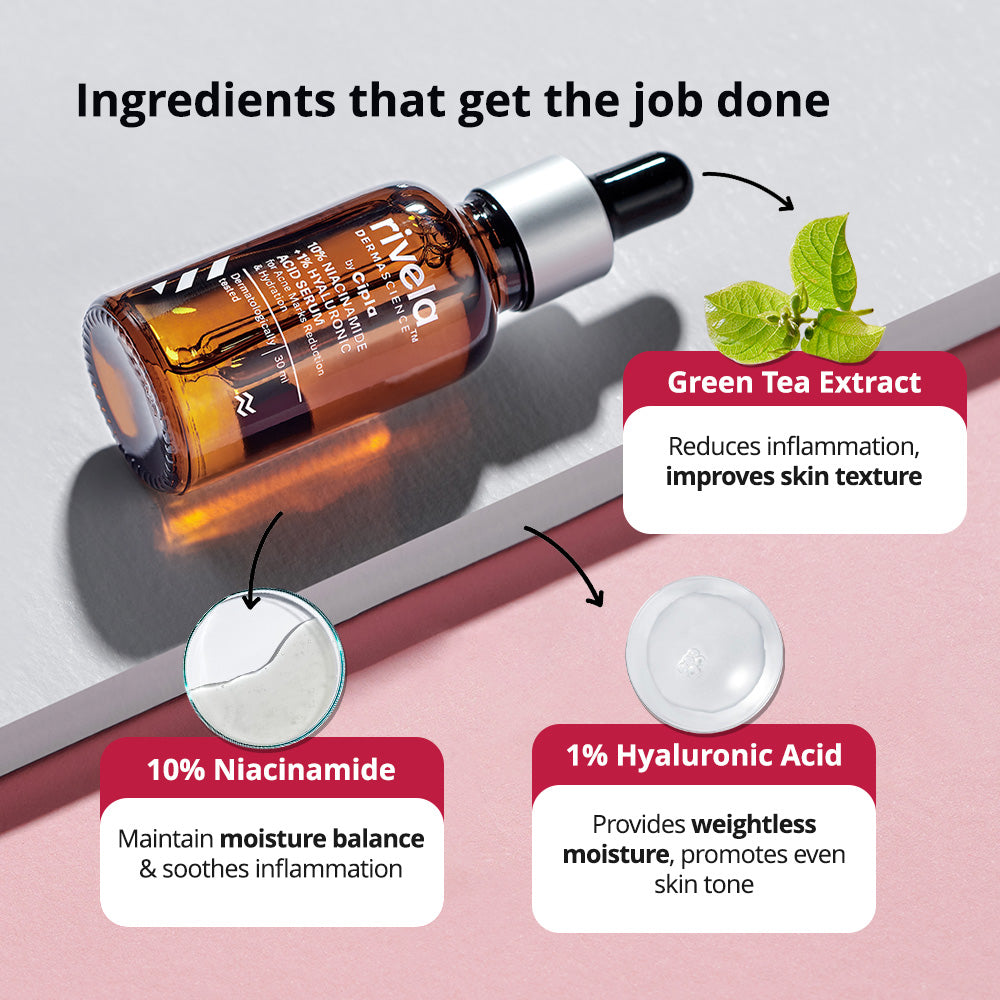 10% Niacinamide + 1% Hyaluronic Acid Serum - Rivela Dermascience