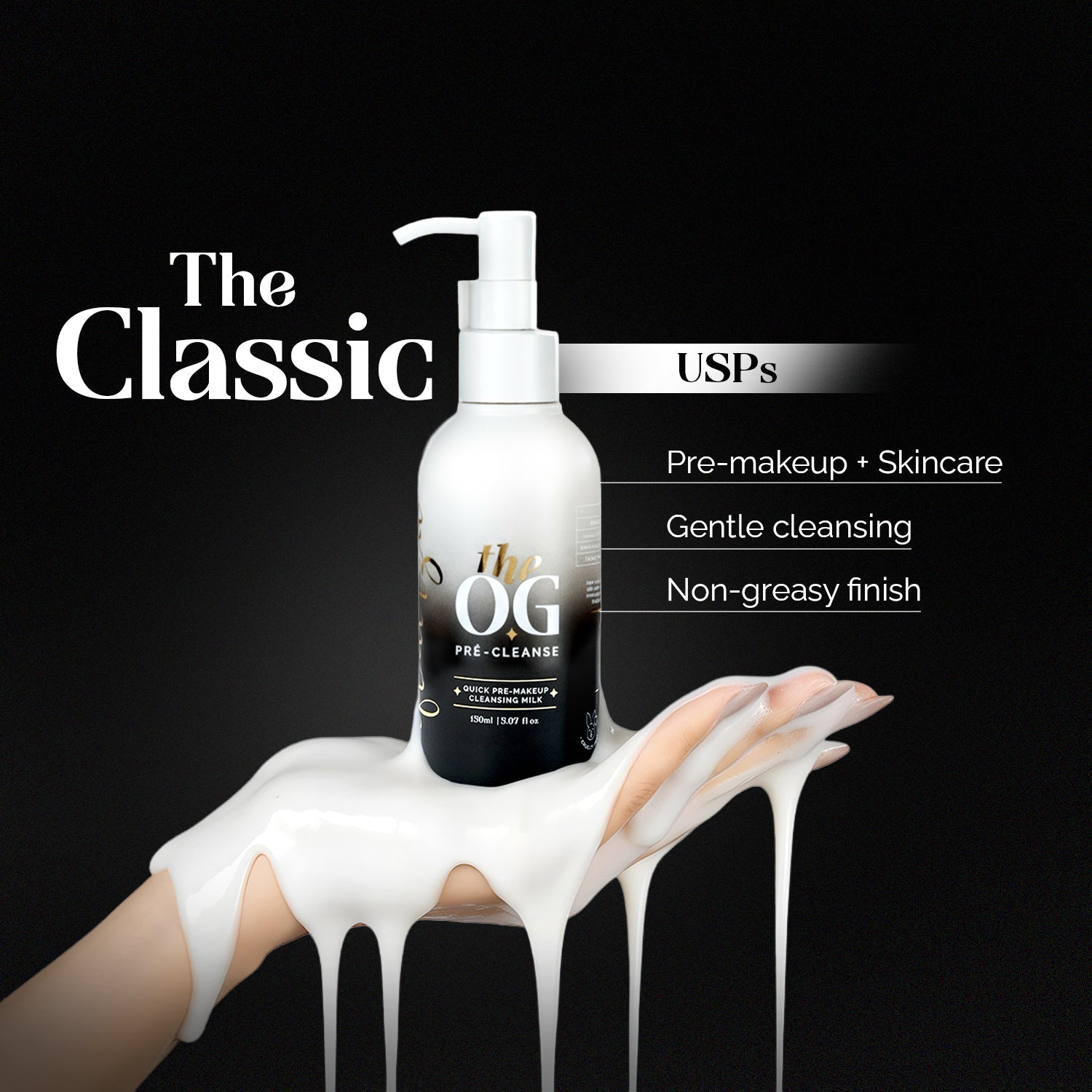 Aflairza The OG Pre-Makeup Cleansing Milk With Jojoba & Argan Oil for Gentle Daily Cleanser & Makeup Prep