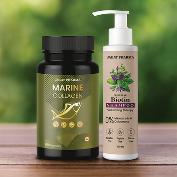 Jagat Pharma Marine Collagen + Natural Biotin Shampoo: Complete Beauty & Wellness Combo - Distacart