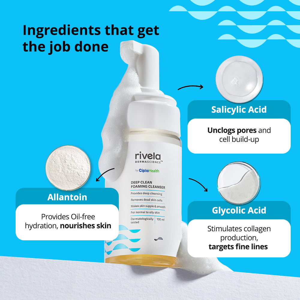 Deep Clean Foaming Cleanser - Rivela Dermascience