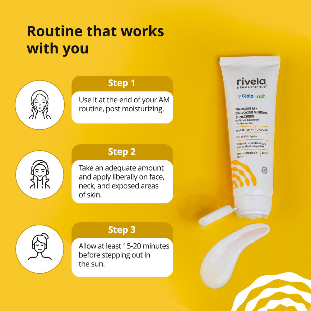 Tinosorb M + Zinc Oxide Mineral Sunscreen - Rivela Dermascience