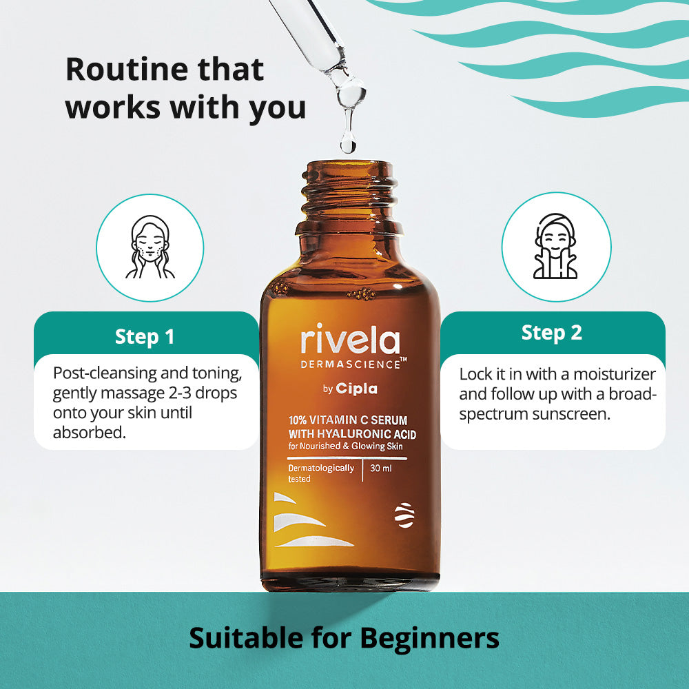 10% Vitamin C Serum with Hyaluronic Acid - Rivela Dermascience