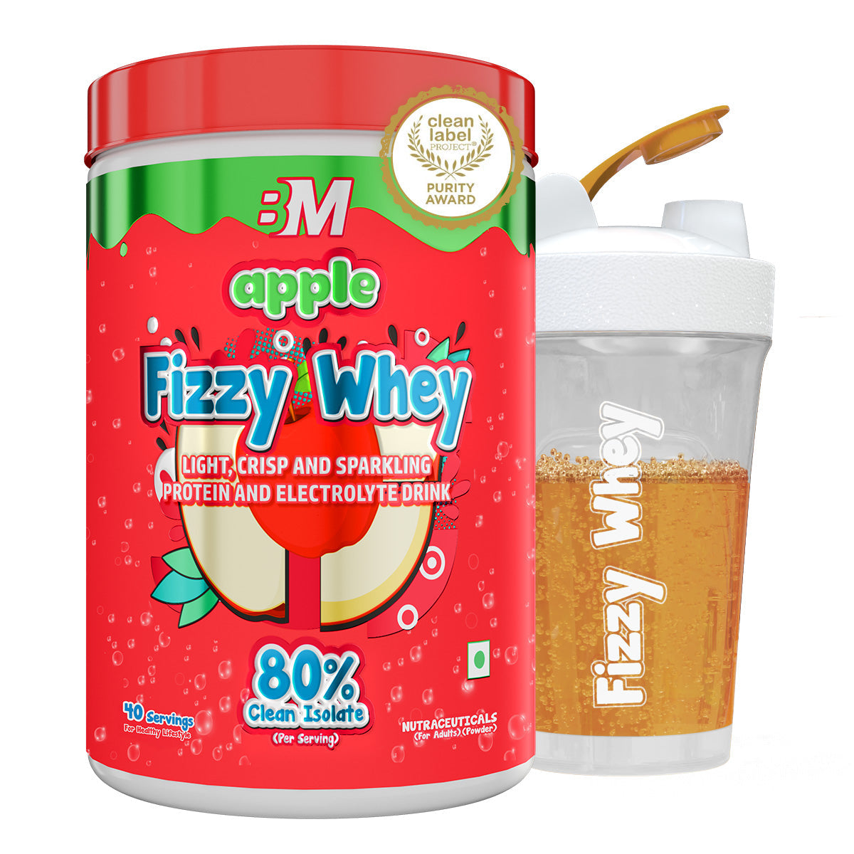 Big Muscles Nutrition Fizzy Whey & Shaker Combo - Distacart