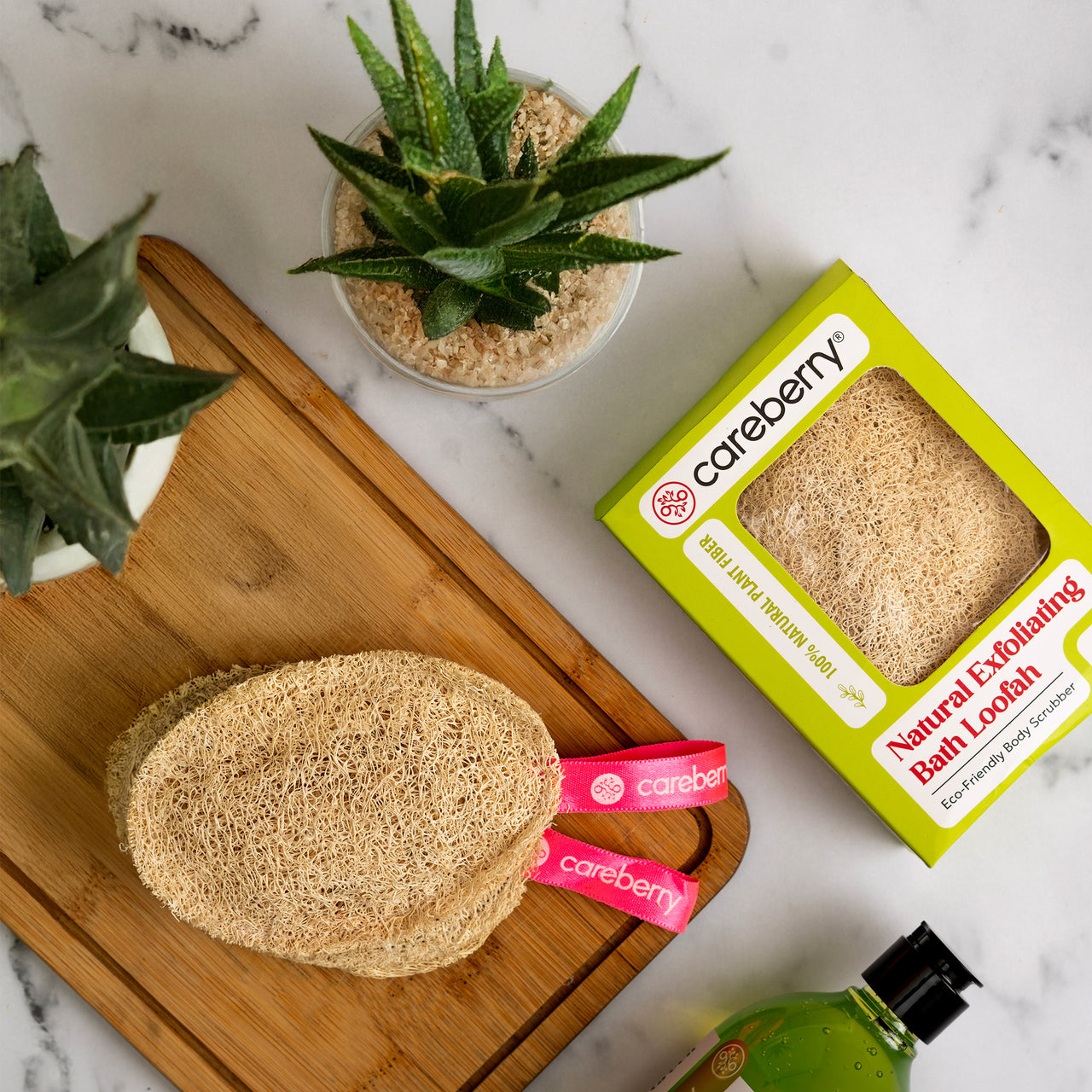 Careberry Earth-Embrace Exfoliating Loofah| Body Sponge Scrubber for Bathing | Bath Luffa Sponges - Distacart