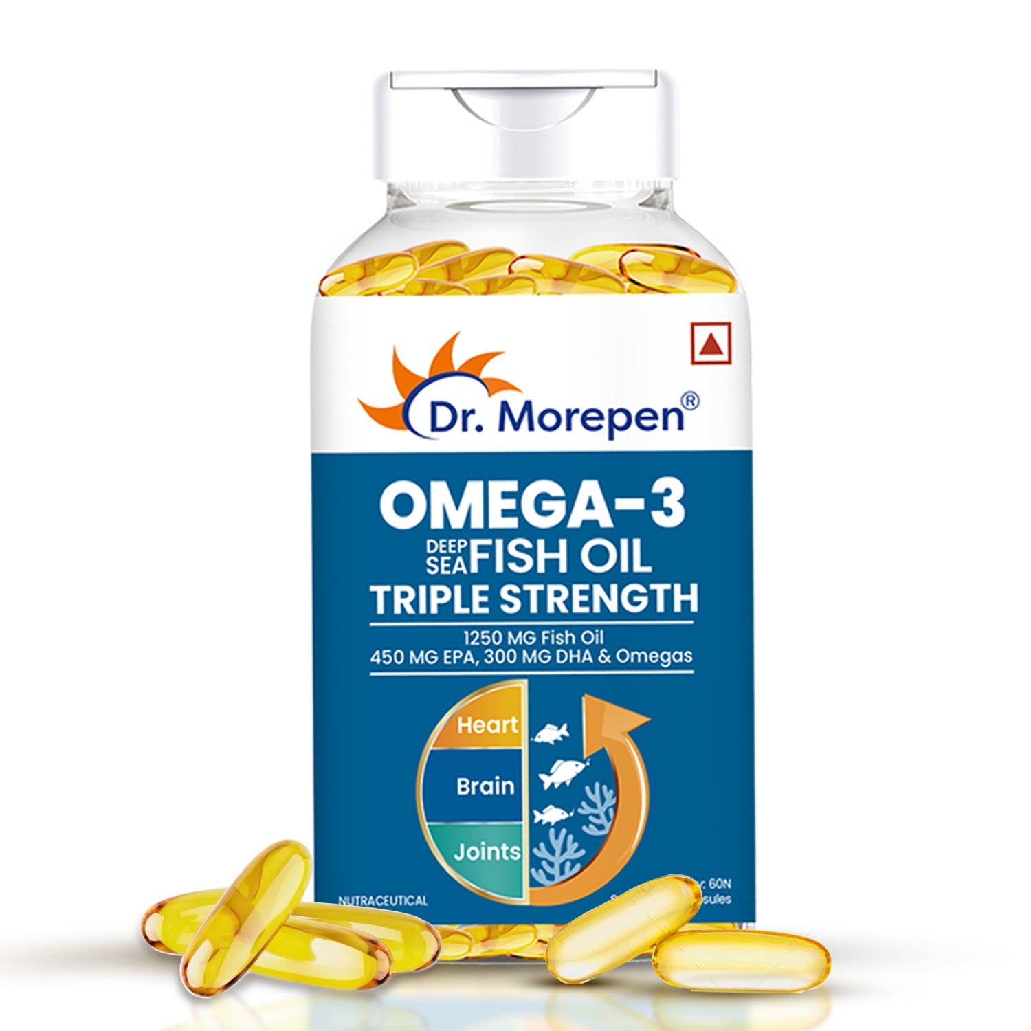Dr Morpen Omega-3 1250Mg Deep Sea Fish Oil Triple Strength Softgel Capsules - Distacart
