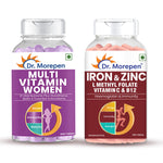 Thumbnail for Dr. Morepen Iron & Zinc + Multivitamin Women Tablets Combo