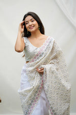 Thumbnail for Teeya Creation Off White Color Soft organza Silk Heavy Work Saree - Distacart
