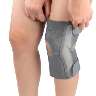 Orth-rem Grey Elastic Knee Support Brace With Side Stabilizer- Large