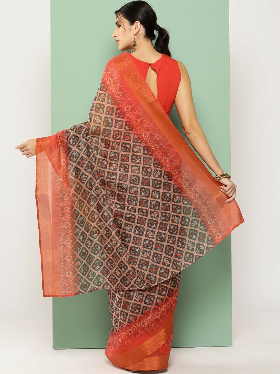 Ahalyaa Women's Traditional wear Saree - Green - Distacart