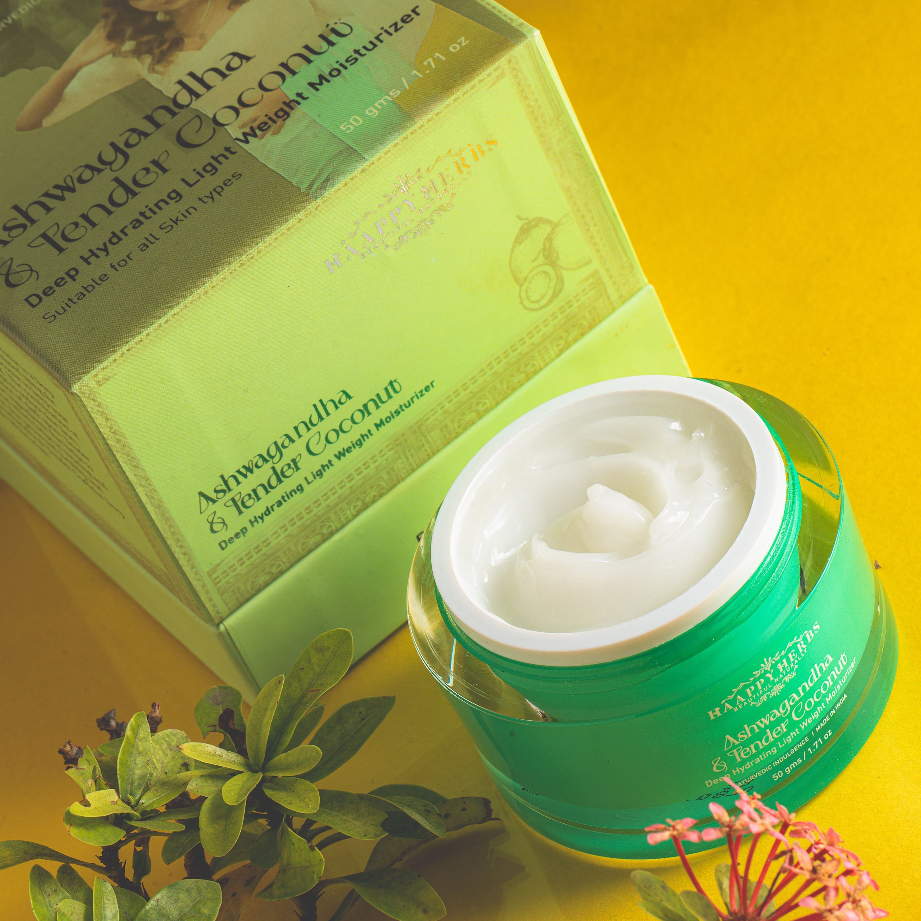 Haappyherbs Ashwagandha & Tender Coconut Deep Hydrating Light Weight Moisturizer