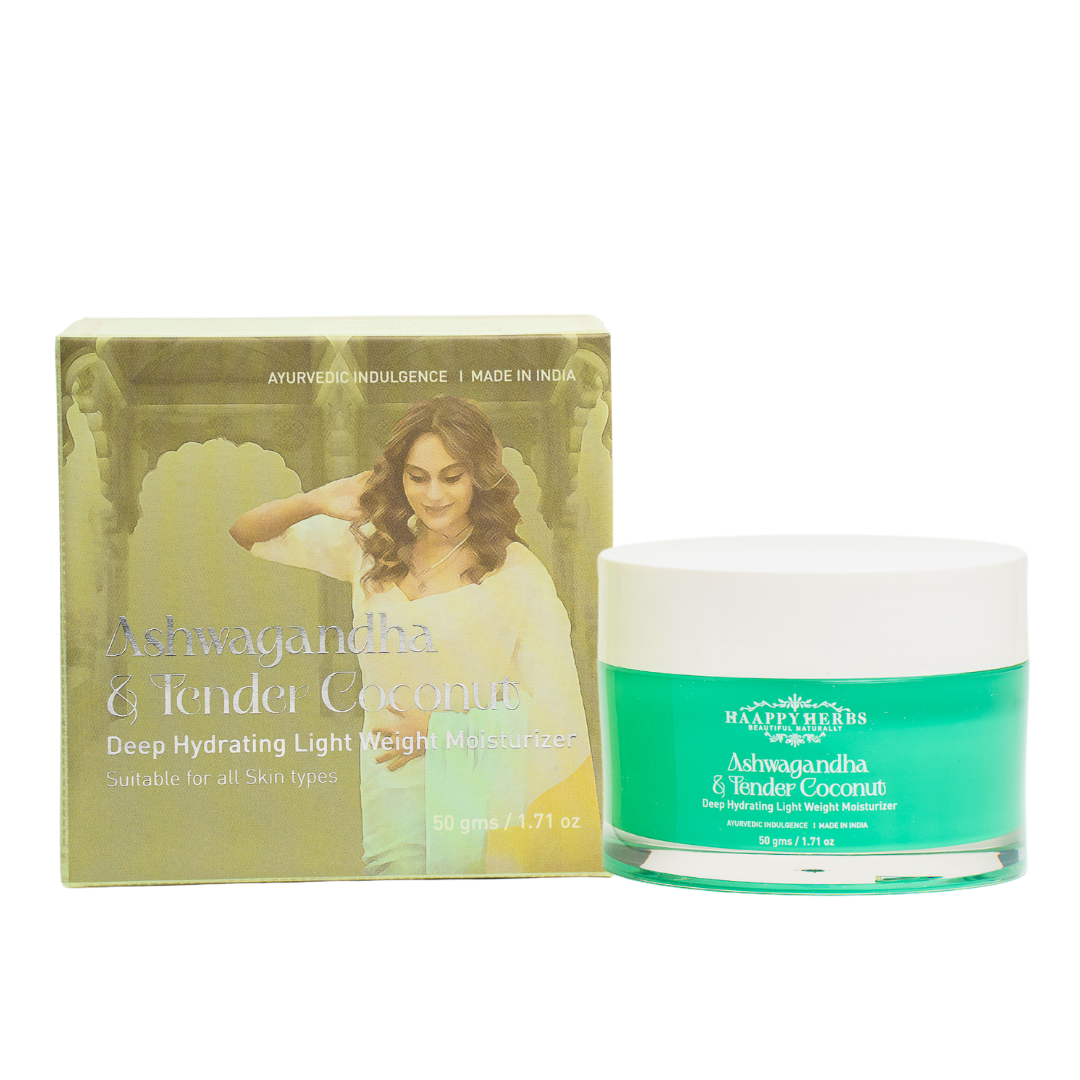 Haappyherbs Ashwagandha & Tender Coconut Deep Hydrating Light Weight Moisturizer - Distacart