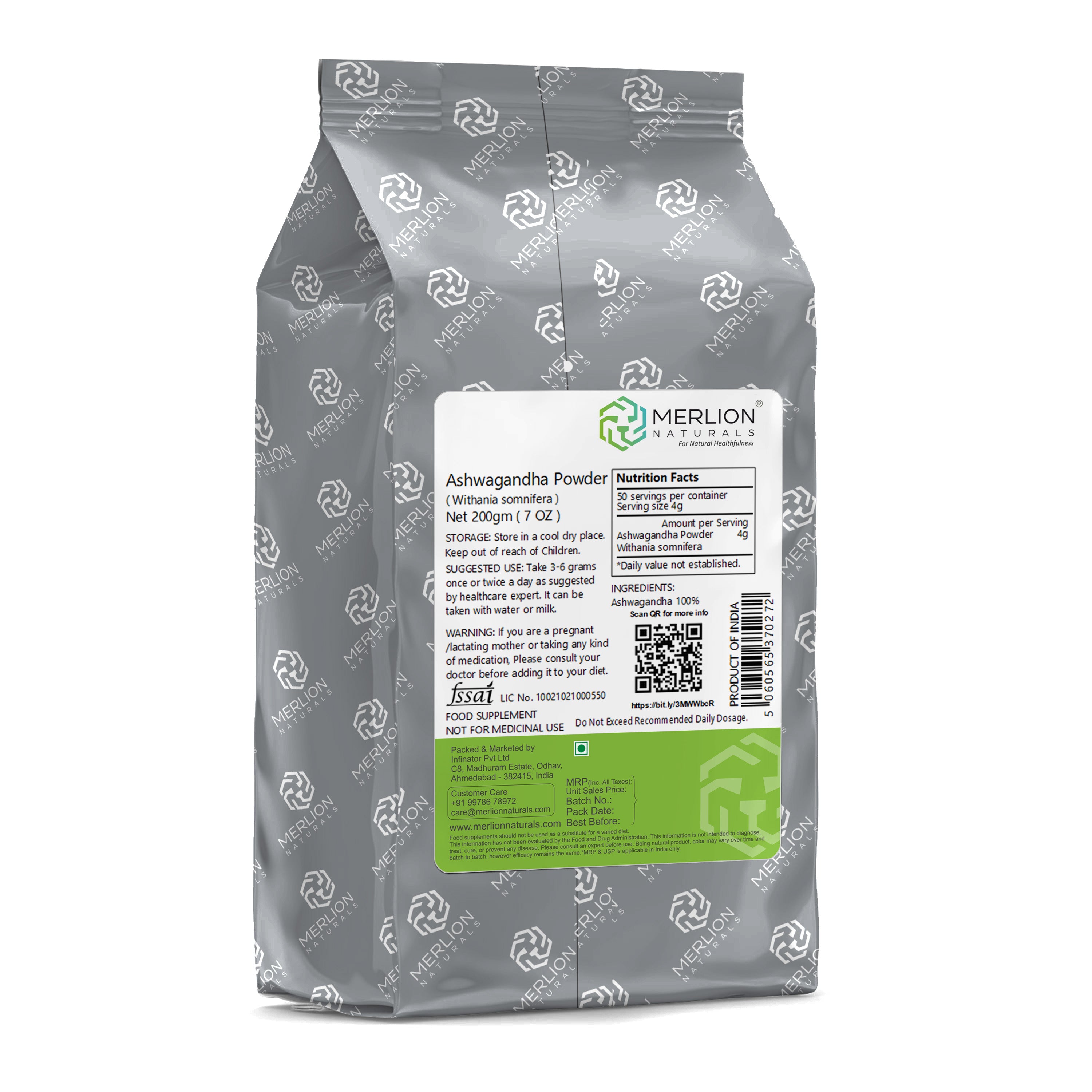 Merlion Naturals Ashwagandha Powder - Distacart
