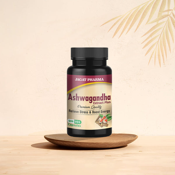 Jagat Pharma Ashwagandha Capsules | Helps Relieve Stress and Anxiety