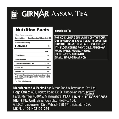 Girnar Single Origin Black Tea Bags - Assam Tea - Distacart