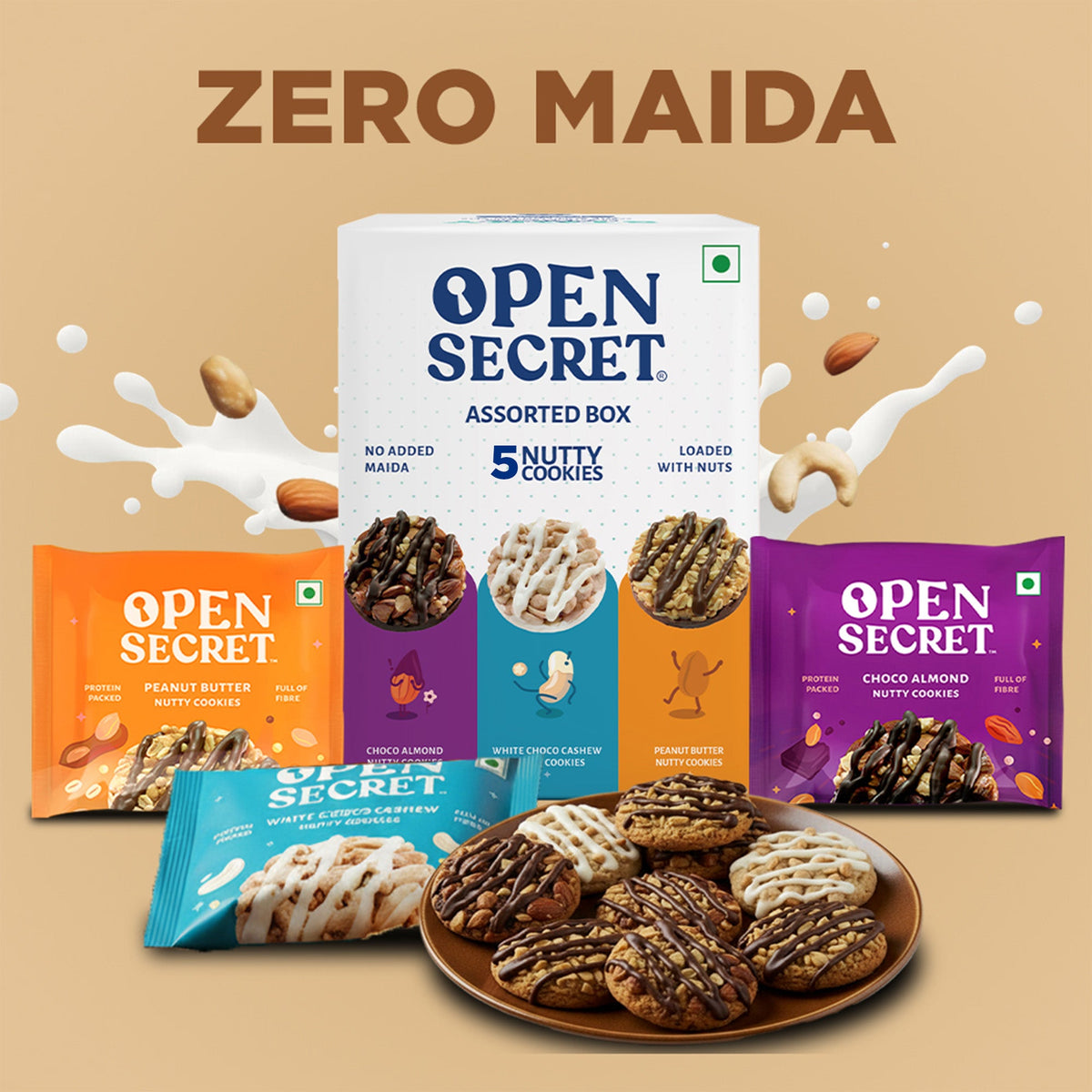 Open Secret Assorted Story Box - x5 Nutty Cookies