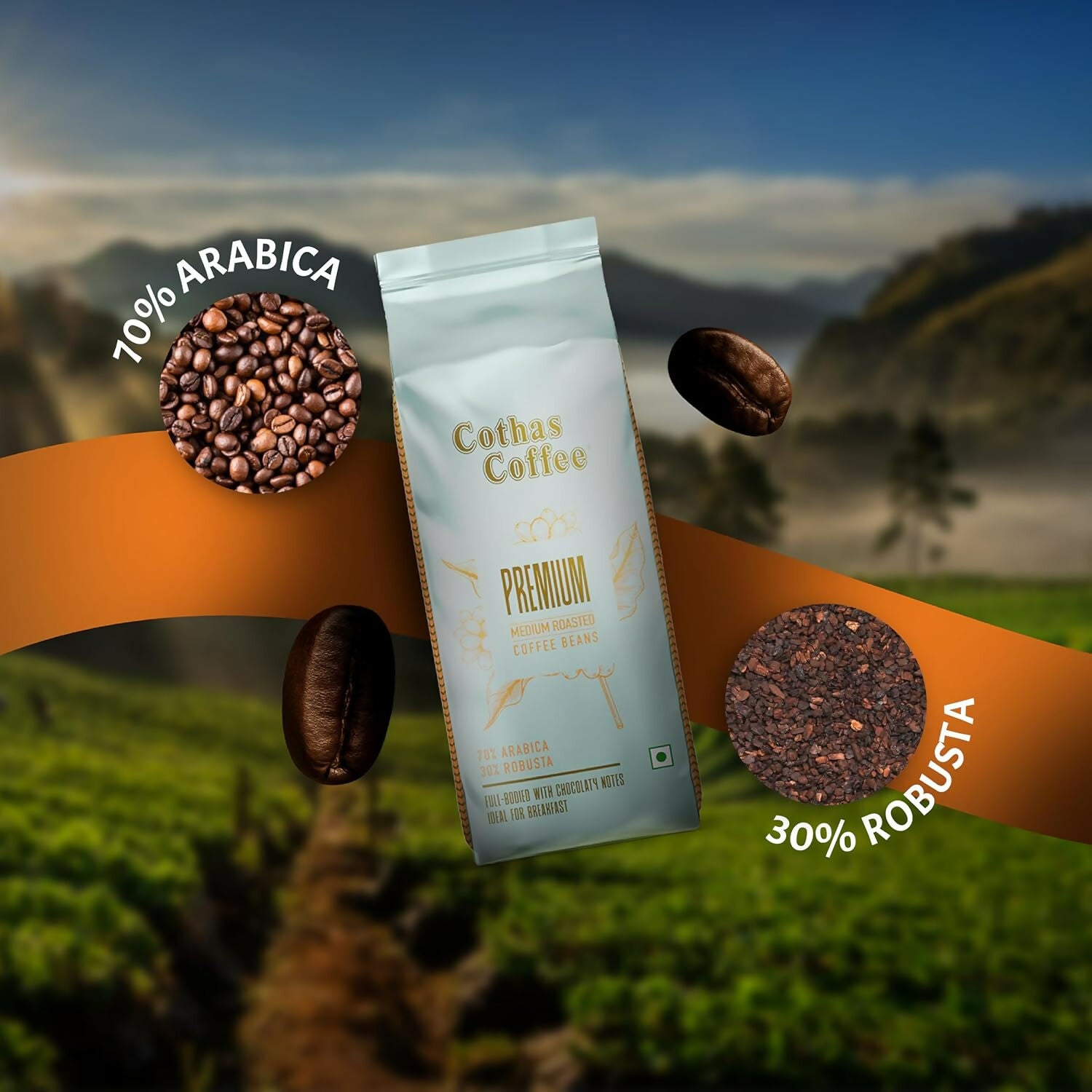 Cothas Coffee Premium Gold Medium Roasted Coffee Beans - Distacart