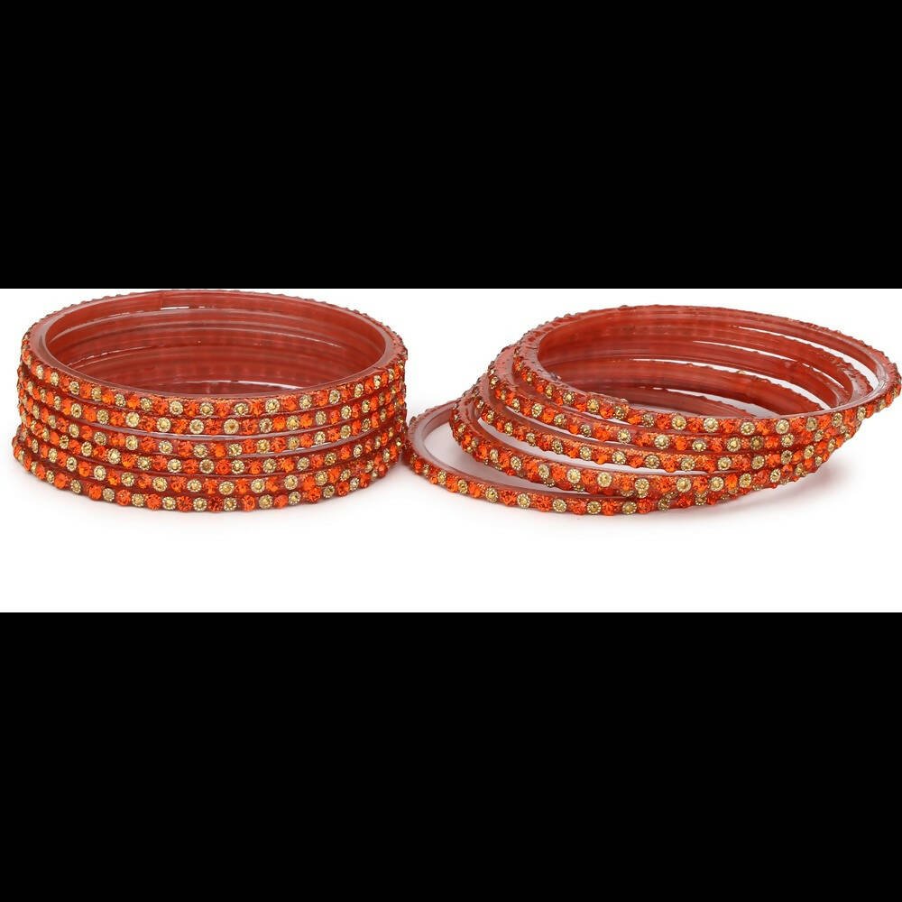 Afast Bridal Wedding & Party Fashionable Colorful Glass Bangle/Kada Set, Pack Of 12 - Distacart