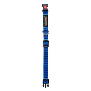 Waggety Padded Dog Collar - Adjustable, Comfortable Fit, Durable Polyester - Blue - Dista