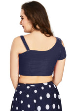 Thumbnail for Aastha Fashion Women's Women's Navy Blue Velvet Solid Readymade Blouse - Distacart