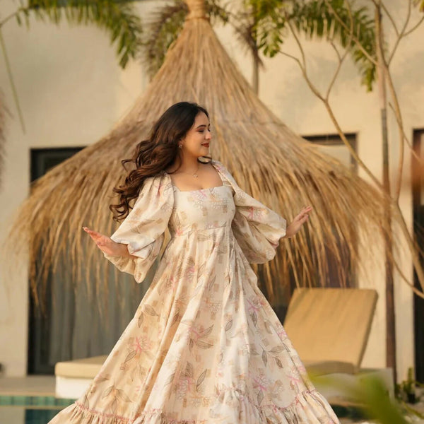 Aayaa Designer Printed Full Flared Gown - Multi Color - Distacart
