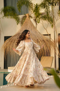 Aayaa Designer Printed Full Flared Gown - Multi Color