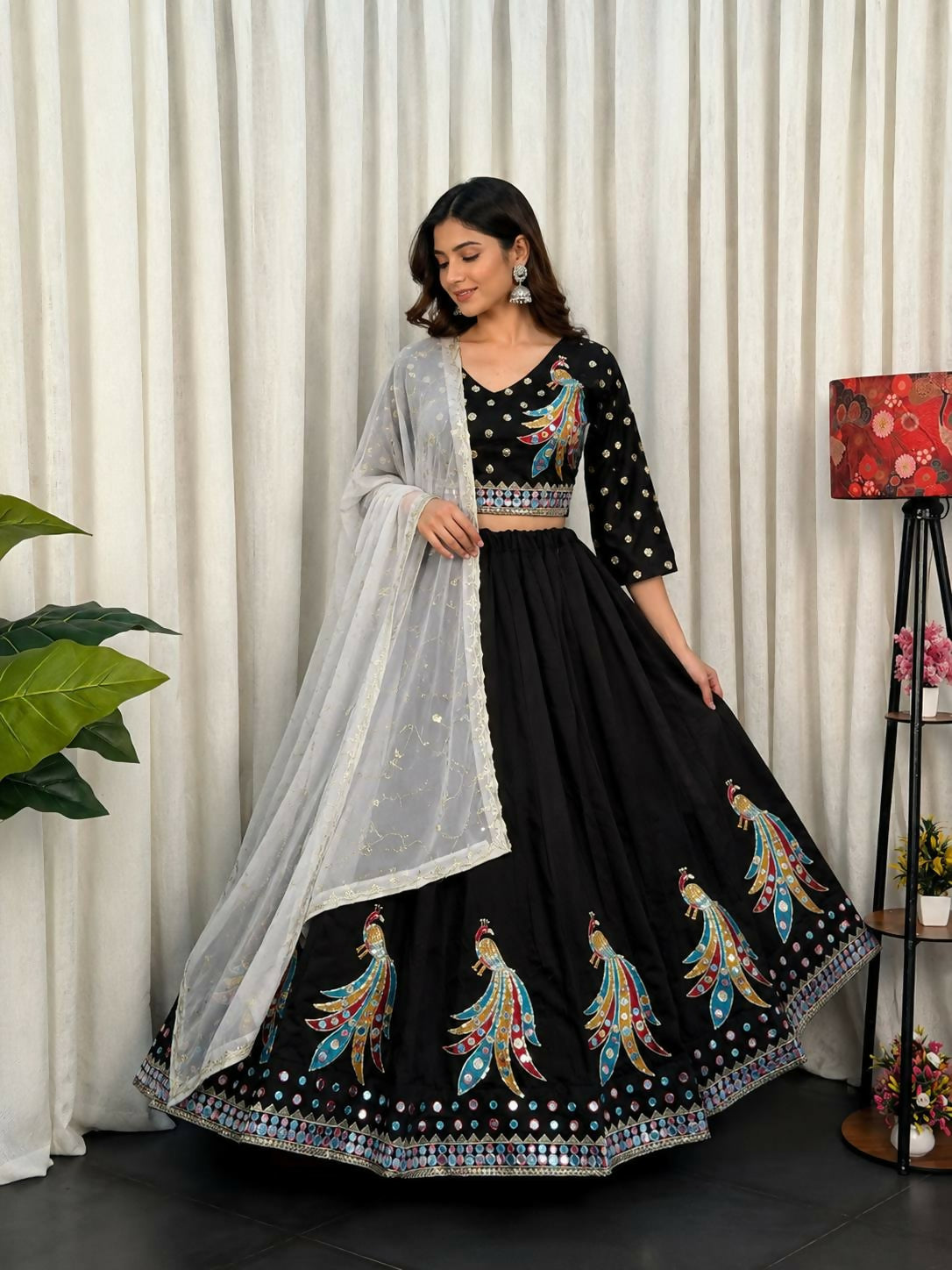 Lehenga Mart Black Designer Navratri Lehenga Choli for Women - Dista