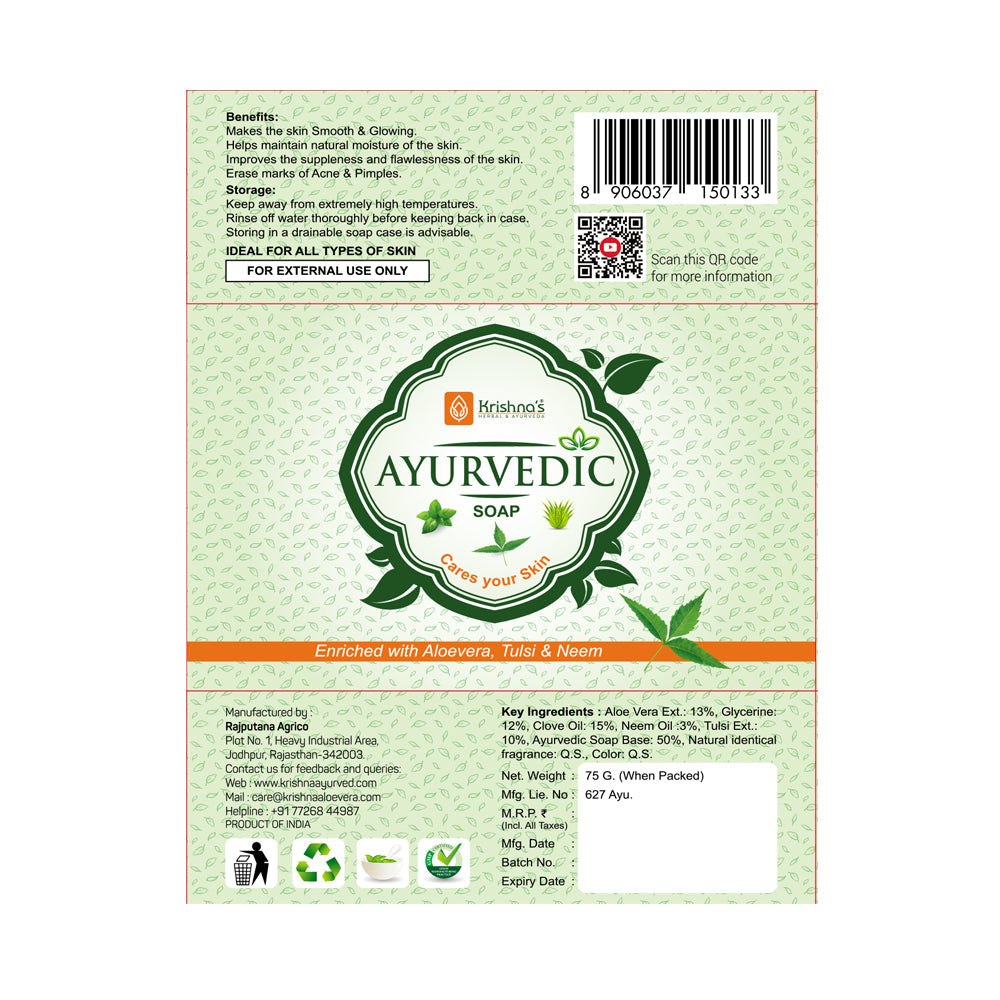 Krishna'S Herbal & Ayurveda Ayurvedic Soap - Distacart