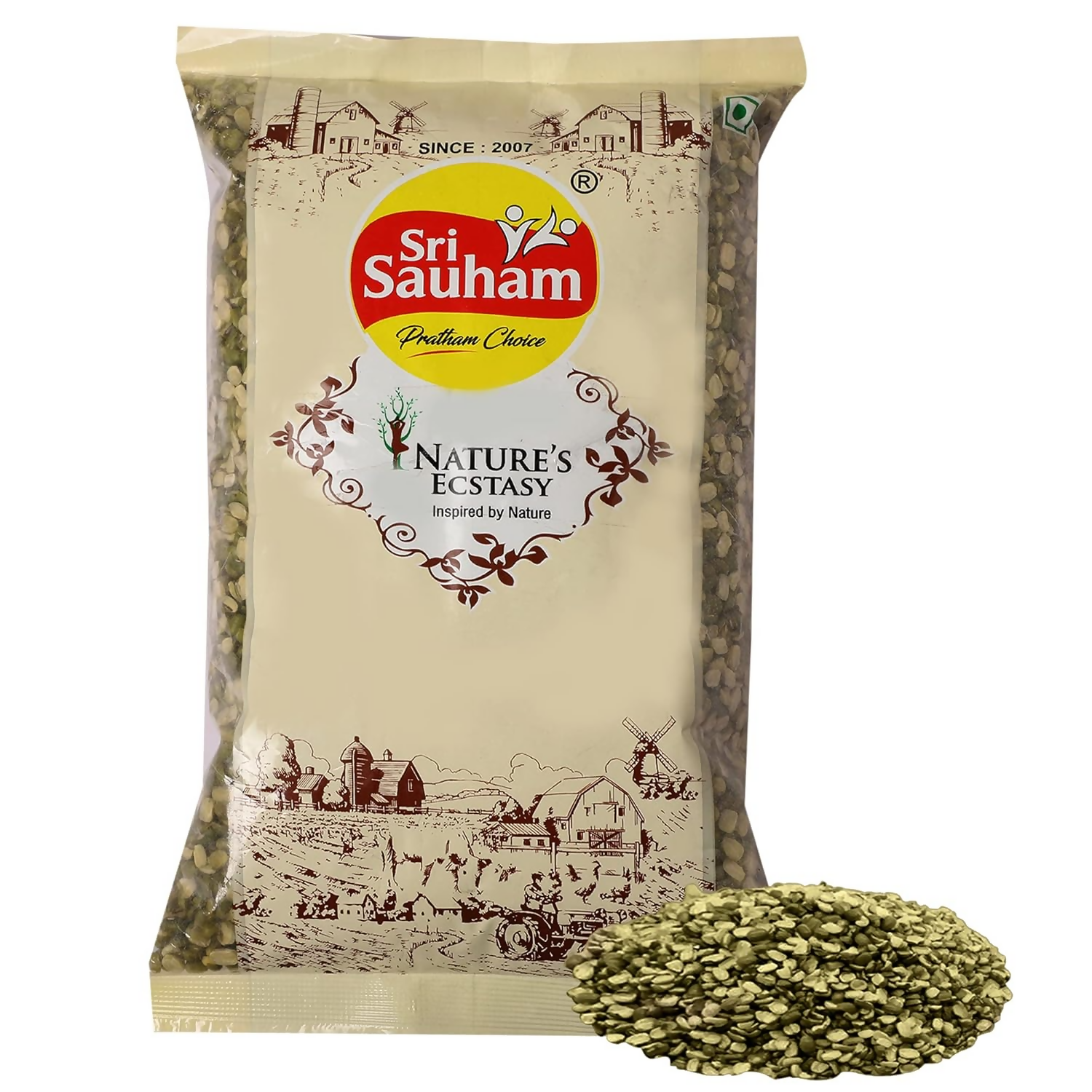 Sri Sauham Premium Unpolished Moong Chilka Dal - Distacart