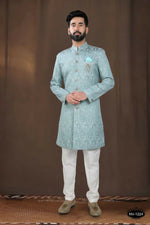 Thumbnail for Joban Fashion Men's Green Woven Jacquard Kurta with Pyjama - Distacart