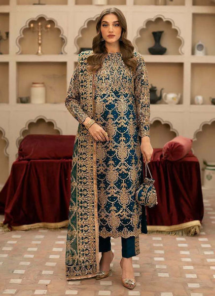 Prazu Fashion Rama Green Georgette Sequence Salwar Suit