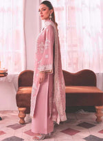 Thumbnail for Prazu Fashion Baby Pink Georgette Embroidered Palazzo Suit