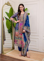 Thumbnail for Prazu Fashion Multi Color Chinon Silk Printed Salwar Suit