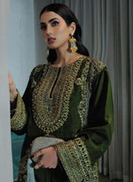 Thumbnail for Prazu Fashion Mahendi Chinon Silk Embroidered Palazzo Suit