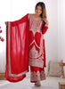 Prazu Fashion Red Vichitra Silk Embroidered Salwar Suit - Distacart